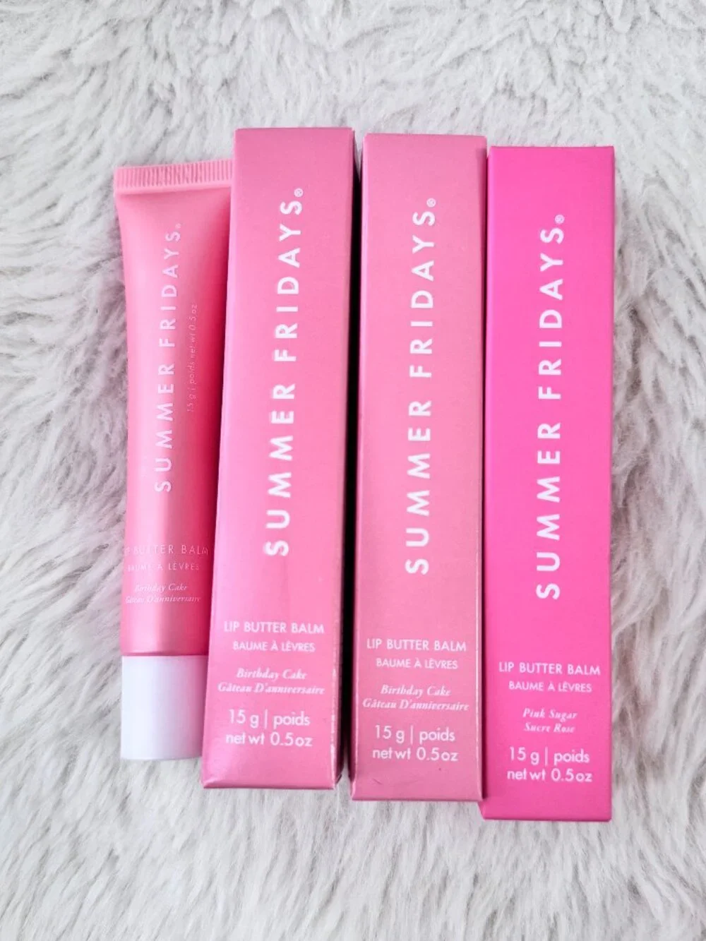 3pack/ Birthday Cake 2+Pink Sugar 1 /Summer Fridays Lip Butter Balm Conditioning